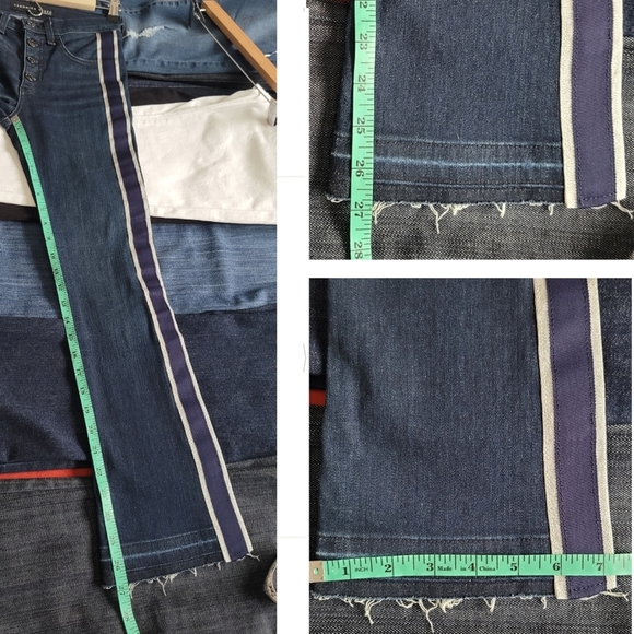 Veronica Beard Jeans Carolyn High Waist Side Tux Stripe Baby Bell 24 - Picture 10 of 12